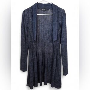 Nic + Zoe Silk Ribbed Duster Cardigan Small‎ Lightweight Knit Layering Piece